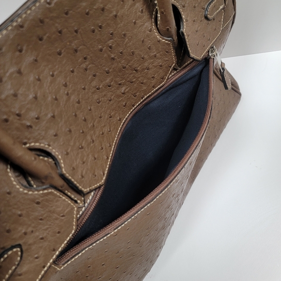 Brown Leather Purse / Handbag with clasp closure - Picture 9 of 14